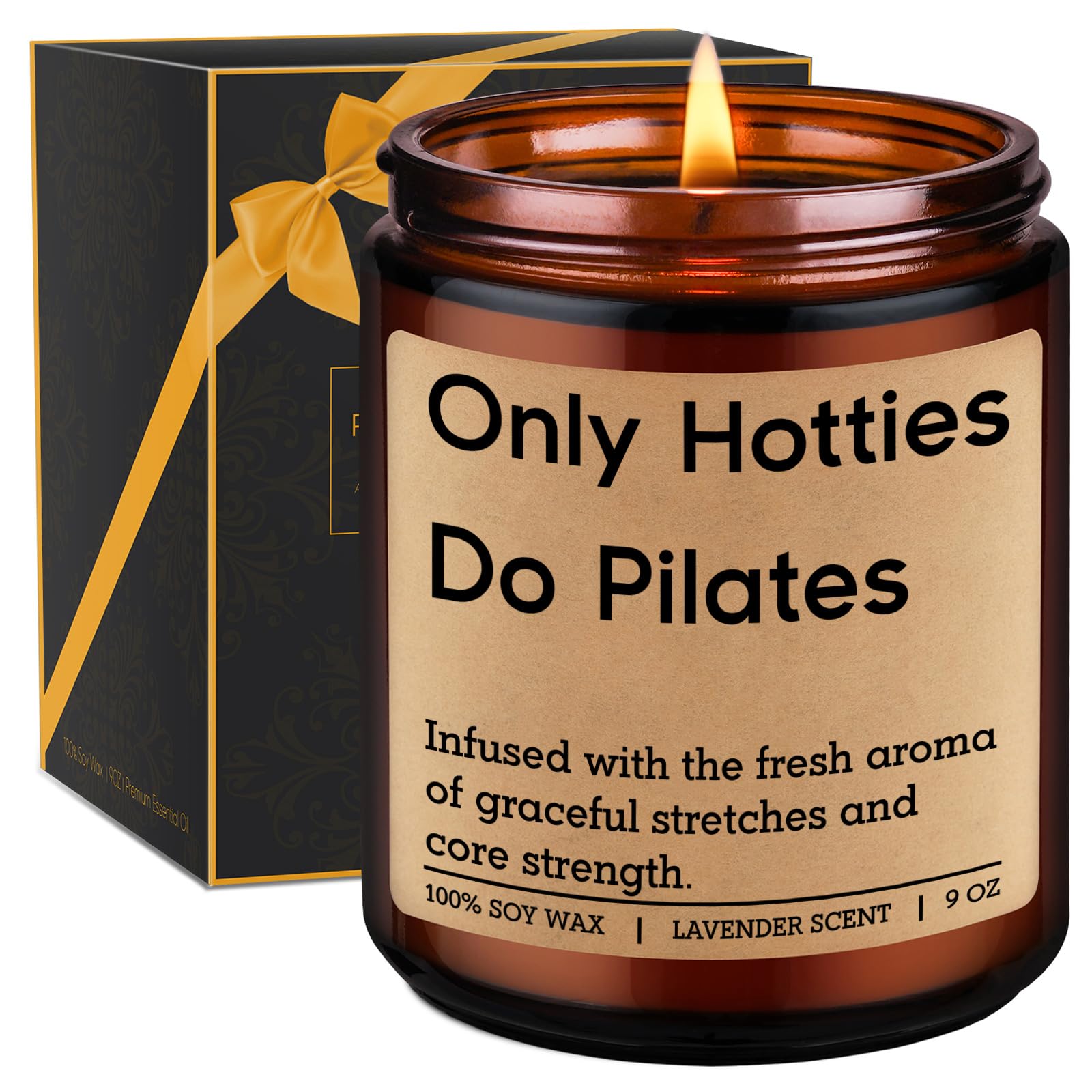 GSPY Scented Candle, Pilates Gifts for Women, Men - Gym, Workout, Fitness Gifts for Friend, Mom - Funny Mothers Day, Birthday, Appreciation Ideas for Pilates Instructor, Reformer, Studio, Lover, Girl