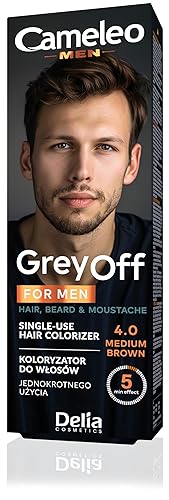 Cameleo Hombres Pelo Barba Bigote Color Marrón Claro Crema Gris apagado - sin amoníaco 5 min (paquete de 3)