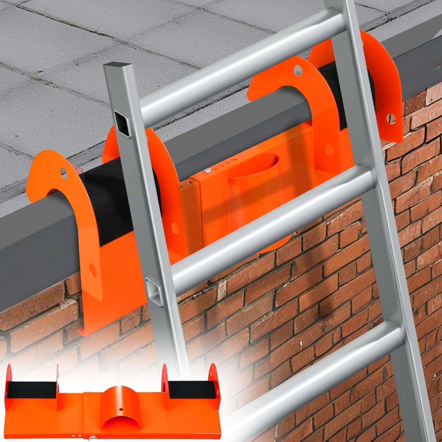 Moxweyeni Ladder Stabilizer for Gutter Ladder Helper Adjustable Heavy Duty Steel Non Slip, Guard Your Roof During Painting and Access Width Range Standoff for Gutters and Roof Safety Protection