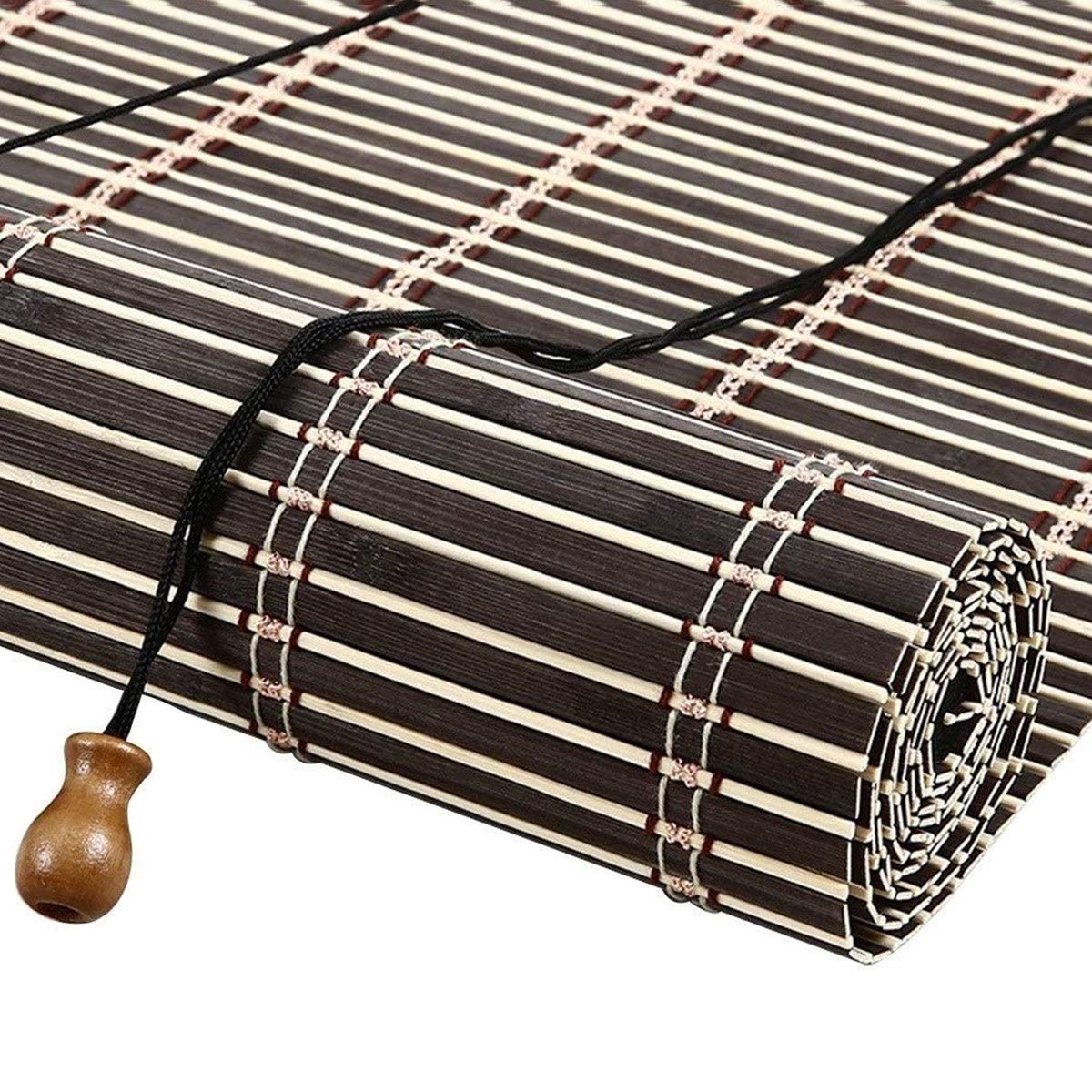 ZH-VBC Bamboo Outdoor Roller Shades, Room Dakening Roll Up Bamboo Blinds Light Filtering Roll Up Blinds for Porch, Courtyard, Balcony, Kitchen, Doors, 27 Inch - 55 Inch Wide,70x90cm