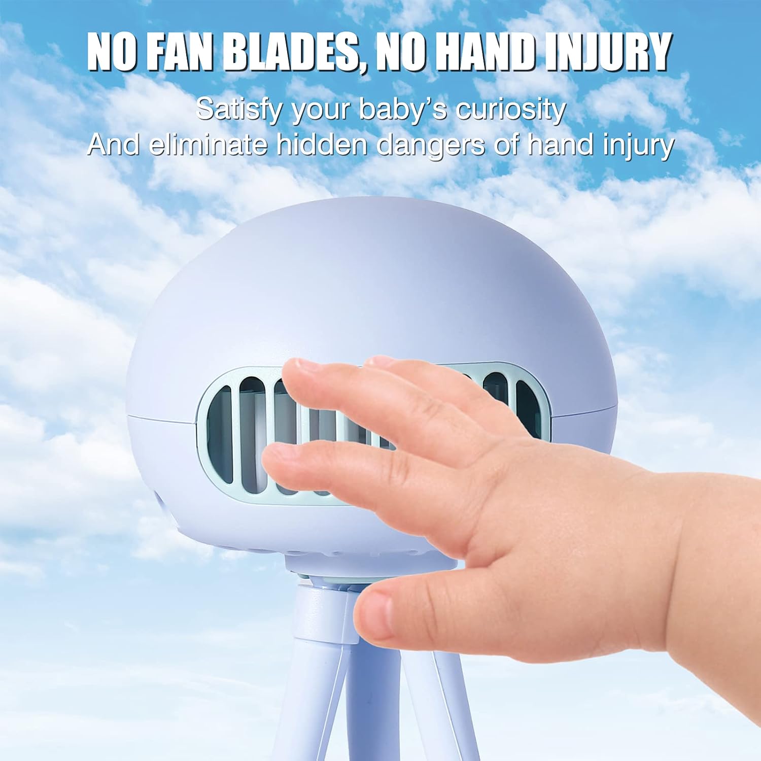 4000mAh Baby Stroller Cooling Fans Bladeless Flexible Tripod Clip with 3 Speeds,Portable Rotatable Handheld Personal Fan for Car Seat Crib Bike Treadmill : Baby