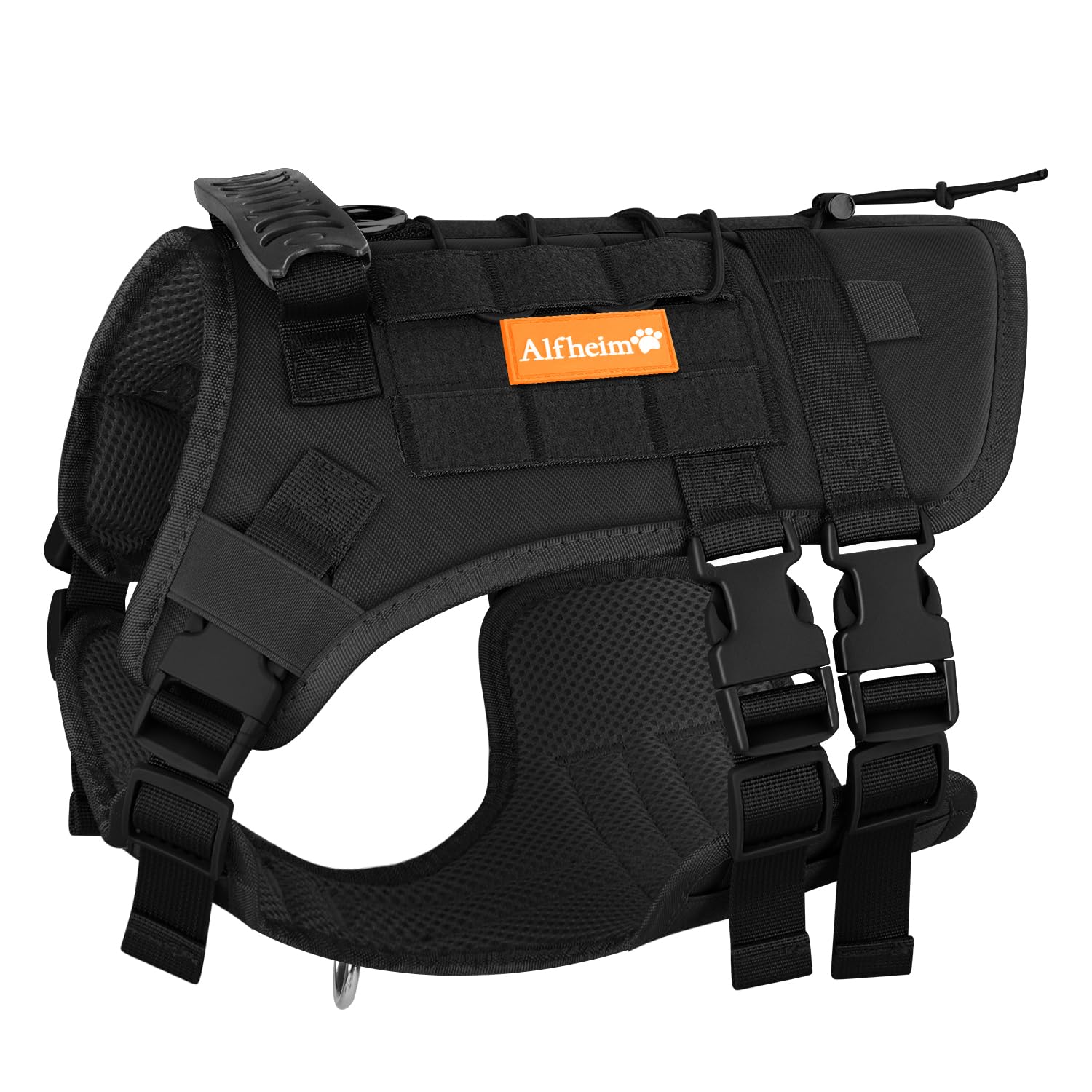 Alfheim Harnais Tactique pour Chiens avec Poignée pour Chiens de Taille Moyenne - Harnais Réglable sans Traction, Gilet Imperméable Léger Rembourré pour l'entraînement et la Marche Quotidienne