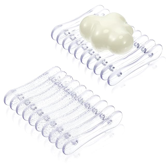 2 Pieces Plastic Bar Soap Holder Soap Tray Soap Saver Bar Dish Self Draining Soap Dishes for Soap