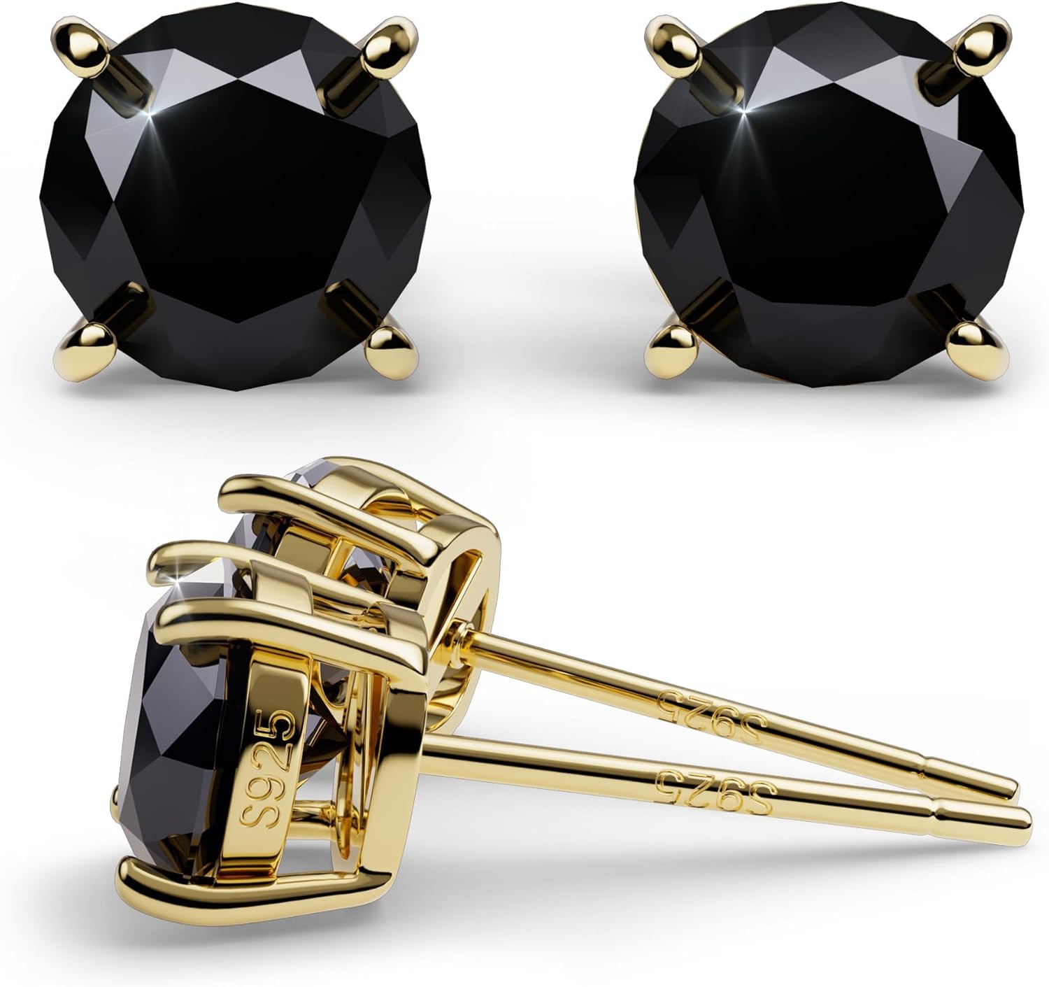 Moissanite Earrings for Women - 0.1 Ct - 1 Ct D Color VVS1 Round Cut Lab Grown Diamond Stud Earrings for Women - 925 Sterling Silver Stud Earrings - Valentines Day Gifts Mothers Day Gifts for Mom Her