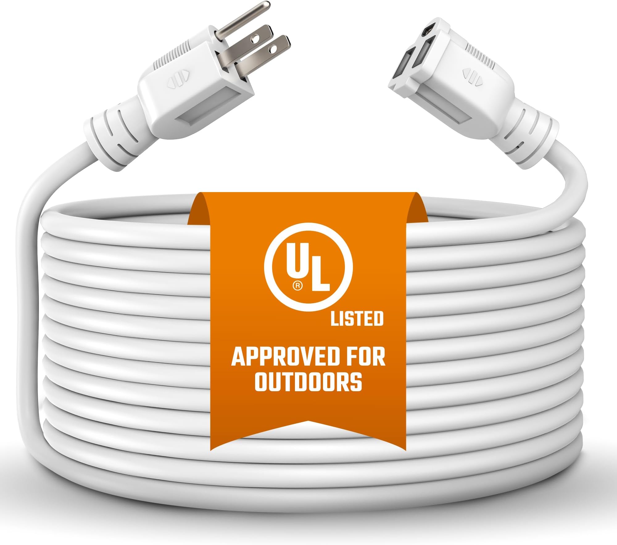 Outdoor Extension Cord Waterproof 10 Ft, White, Indoor, Outdoor Power ...