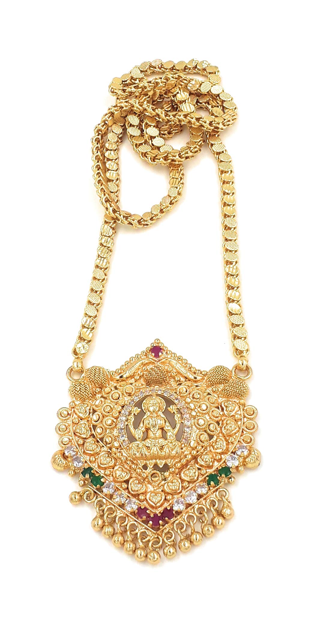 Anujeet Fashion Hub 1770 Stylish Gold Plated Fashion Jewellery Traditional Covering Long Chain with Multicolor AD stone Goddess Lakshmi Dollar for Women & Girls (MultiColor) (B0917QGMQ7) Amazon Price History, Amazon Price Tracker