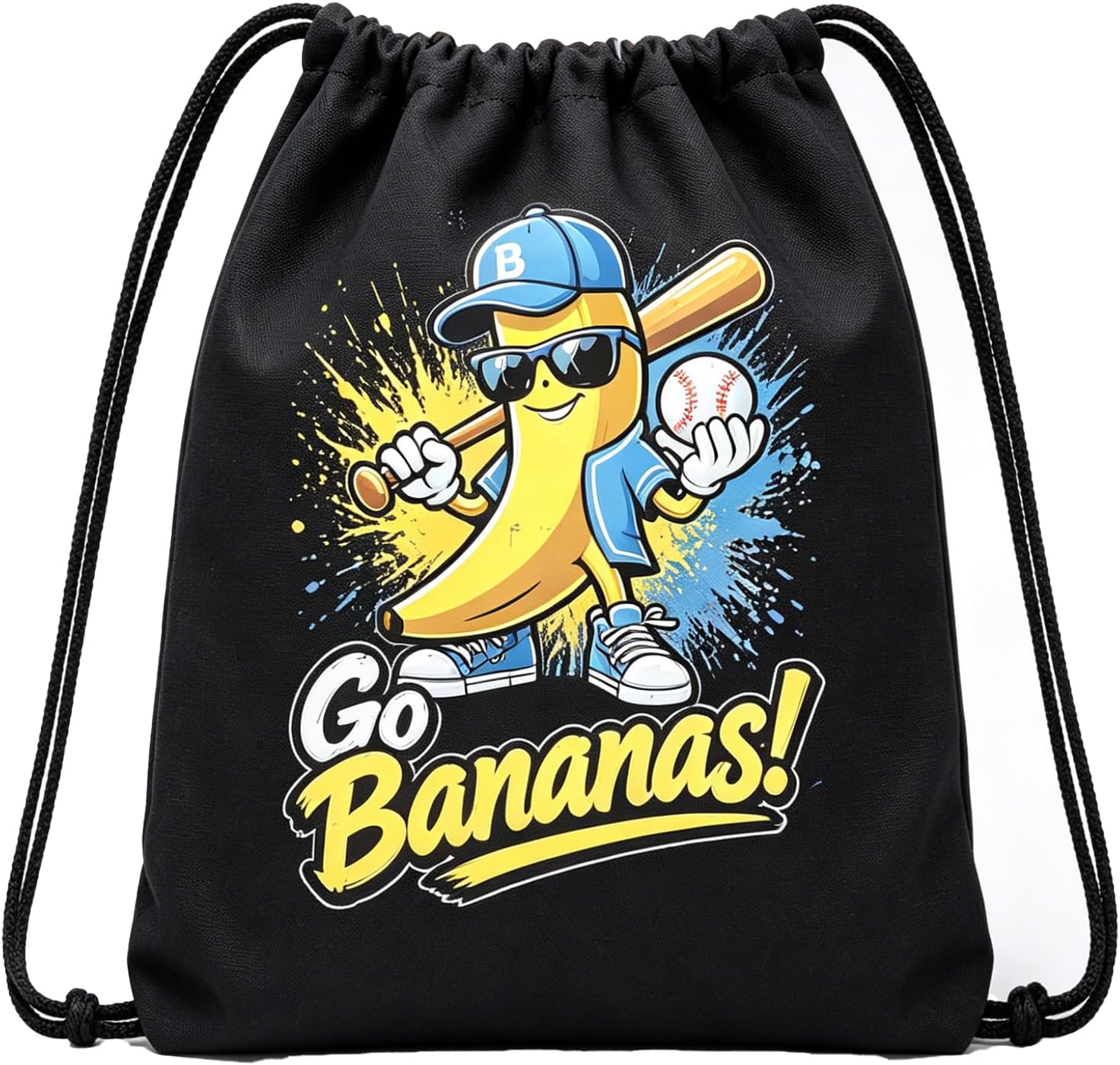 AICase for Savannah Merch Bananas Youth Gifts Inspired Canvas Drawstring Bag Costume Shirt Jersey Hat Baseball Bananas Merchandise Gifts for Fans,Multicultural Travel Gym String Bag Sports & Daily Use