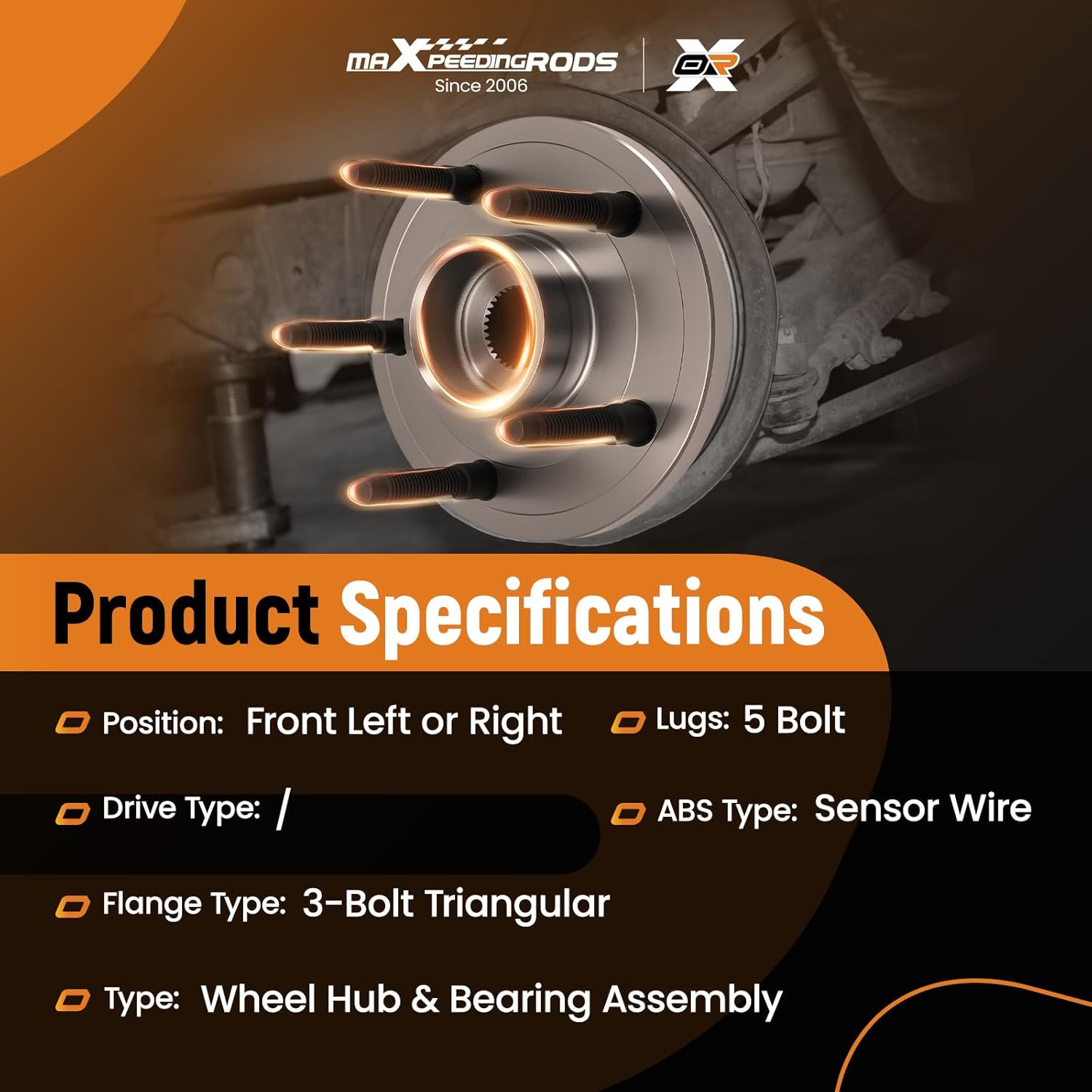 maXpeedingrods 515126 Front Wheel Bearing and Hub Assembly for Dodge RAM 1500 2009-2011 5-Lug W/ABS