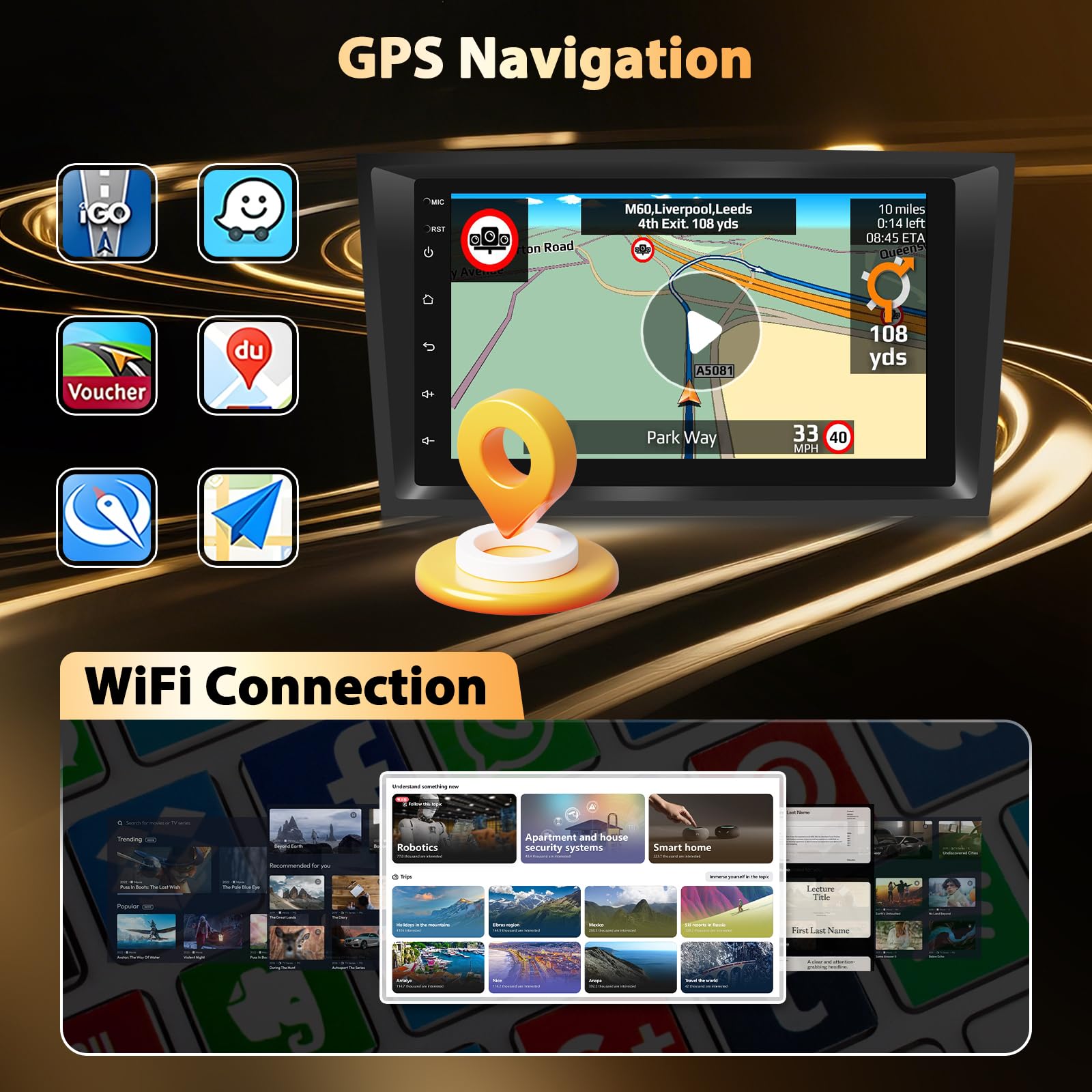 Autoradio Android 15 Motorsi per Opel Astra Antara Corsa Zafira Meriva Vivaro Combo Signum Tigra Twin Top, IOS Carplay 2+64G Anroid Auto Radio 2 Din Car Stereo con GPS WiFi EQ Bluetooth Obd2 DVR DAB+