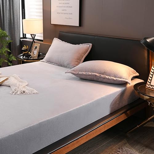 Miniatura 34 de Flannel Fitted Sheet Twin Size,Velvet Fitted Sheet Plush Shaggy Ultra Soft Fuzzy Sheet with 15''Deep Pocket,Dark Gray,1 Pack(Not Include Pillowcases)