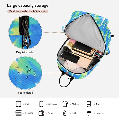 Miniatura 6 de Sporting Goods Tennis Bag BreathableTie-dye Blue Green Circle 2 Rackets Padded Tennis Bag Gym Bag for Men Women Tennis Sport Tenis para