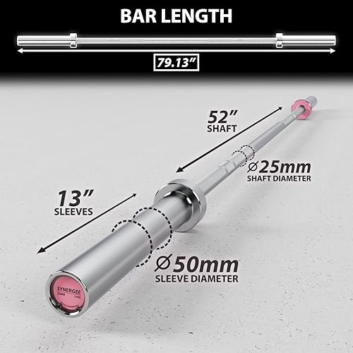 Miniatura 5 de Synergee Regional Olympic - Barras de fosfato negro y cromado duro de 44.1lbs para hombre y 33.1lbs para mujer