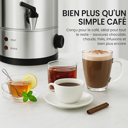 Umisu Percolateur à Café 12L avec Acier Inoxydable Filtre, 80 Tasses Cafetière Commerciale En Acier Inoxydable, Maintien au Chaud, Pour Événements Et Traiteur, Pour Appareil Chauffe Eau Thé Chocolat - 4