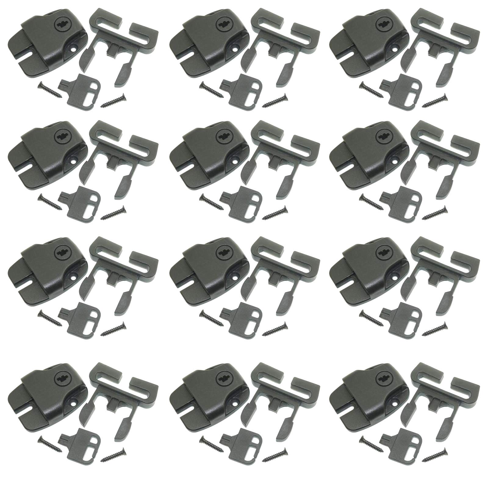 ?pack of 12?Spa Hot Tub Cover latch Broken Latch Repair Kit repair Clip Lock with keys and hardwares for Spa Hot Tubs and others / Replacement Outdoor Hot Tub Spa Pool Cover Lock Down Straps Clips