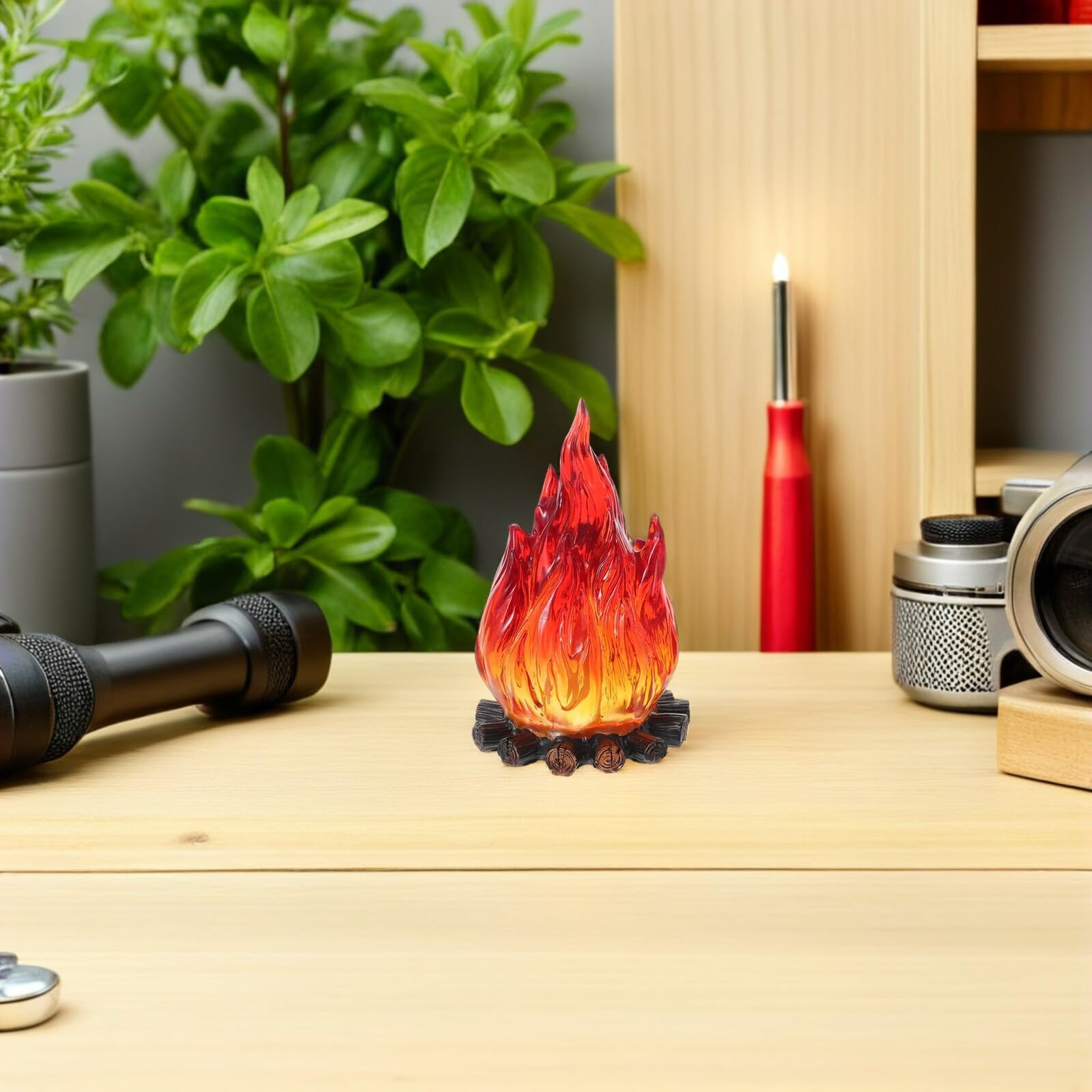 Beavorty Luce Notturna senza Fili a Fiamma Artificiale 3d a Led, Lampada Decorativa Portatile per Interni ed Esterni, Effetto Fuoco Realistico per Campeggio, Feste e Natale
