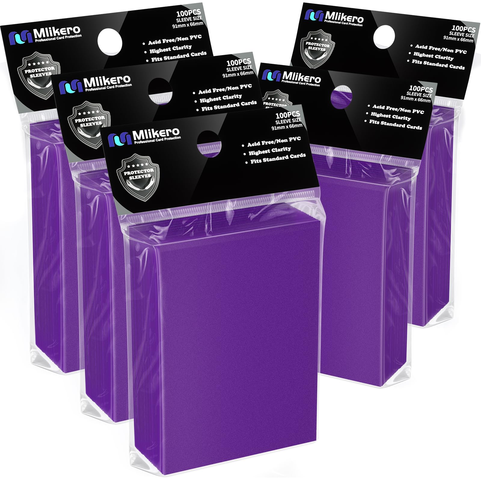 500 Count Card Sleeves, Matte Magic Card Sleeves, Smooth Shuffle &amp; Tear Resistant, Fit for MTG, TCG, CCG (Purple)