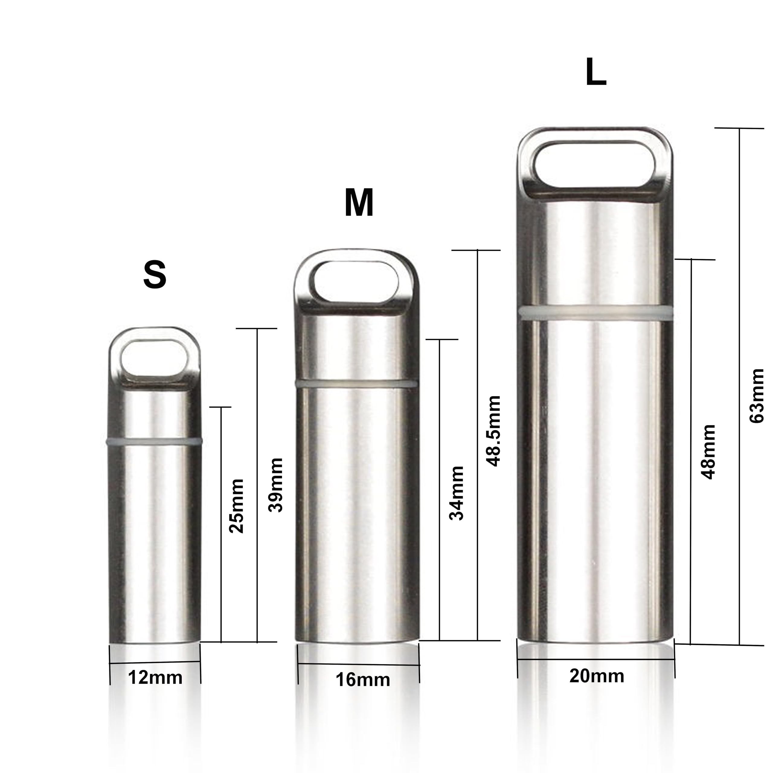 Mini impermeabile pillola scatola in acciaio inox pillola bottiglia all'aperto impermeabile sopravvivenza contenitore capsula per sopravvivenza all'aperto stoccaggio
