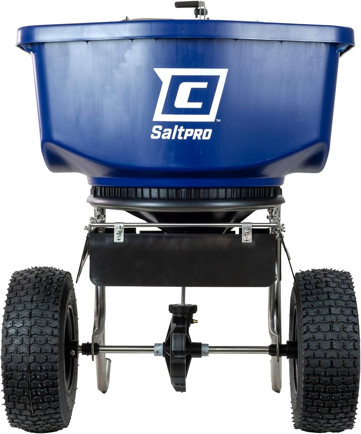 Chapin 88800B Spreader, Rock Salt, Ice Melt, Contractor, SaltPro, Walk Behind, Spiked Auger, Adjustable Baffles, 12" Tires, Enclosed Greased Gears, Ergo T-Handle, Weather-Resistant, Rain Cover, 100Lbs