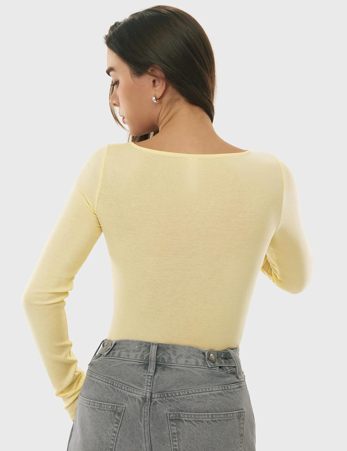 Women's Boat Neck Long Sleeve Shirts Merino Wool Blend Tops Fitted Basic Tee Cozy Embrace Collection - Image 3