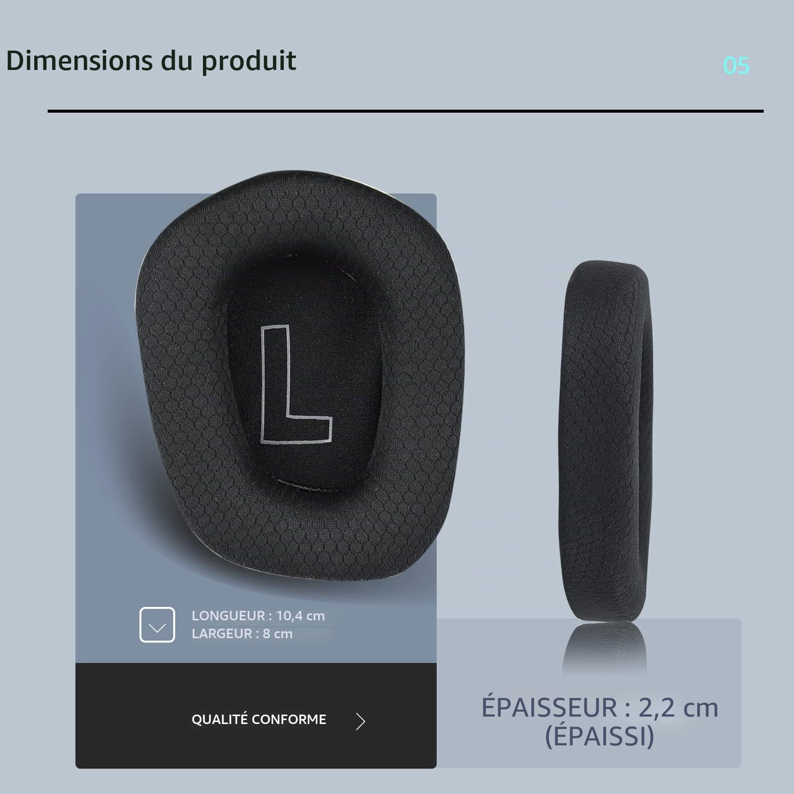Logi Tech G733 G335 Coussinets Oreillettes Remplacement Gaming Noir
