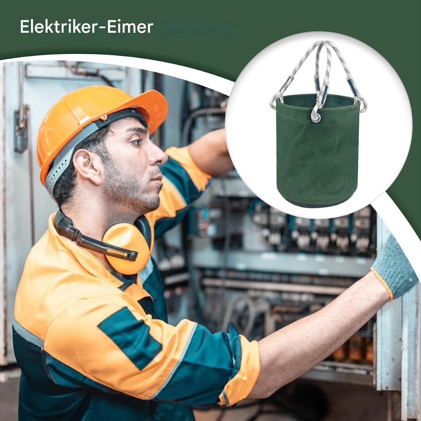 Bolsa de herramientas, cilíndrica, bolsa de herramientas, recipiente aislante para electricistas, bolsa colgante para herramientas de trabajo a grandes alturas, para obras (A)