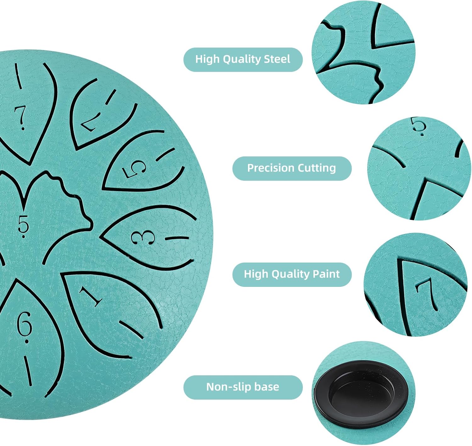 Steel Tongue Drum, 6 Inch 11 Notes Outdoor Rain Drum, Music Education And Yoga Gift, Includes Sheet Music, Drum Mallet, And Carry Bag