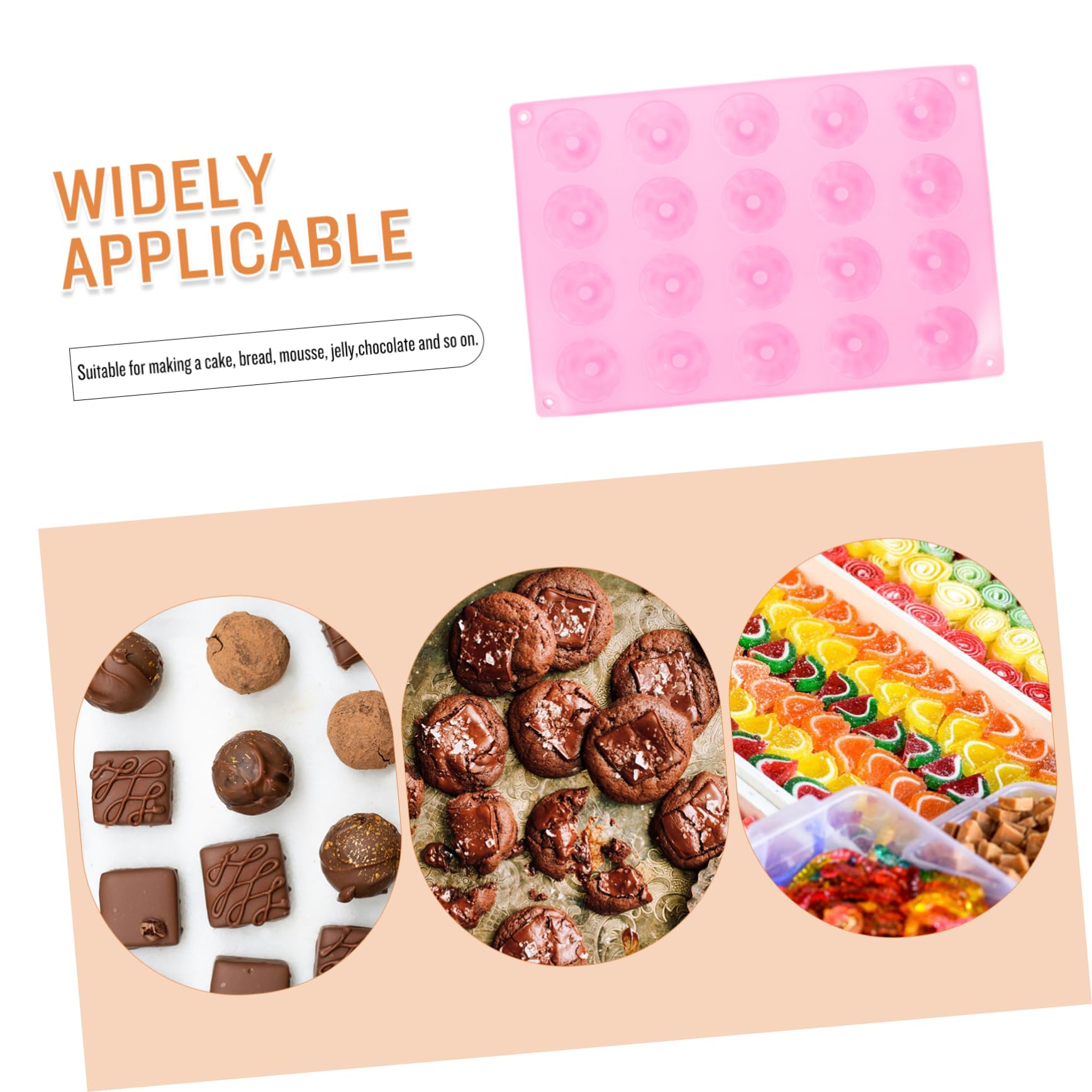 PRETYZOOM Molde de Silicona Apto para Horno y Lavavajillas 20 Cavidades para Pastel Herramienta para Hornear Adecuado para Repostería Casera