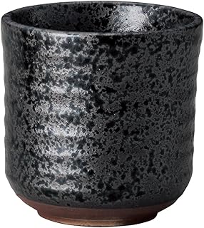 Yamashita Craft Teacup, Ceramic, φ3.3 x 3.3 inches (8.5 x 8.5 cm), Black Crystal Kezuri Sushi Teacup