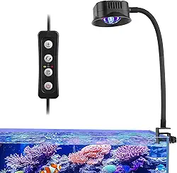 Luz para Aquário de água Salgada de 32W, Luz para Recifes de Corais com Temporizador, Cor e Brilho Ajustáveis