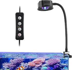 Luz para Aquário de água Salgada de 32W, Luz para Recifes de Corais com Temporizador, Cor e Brilho Ajustáveis