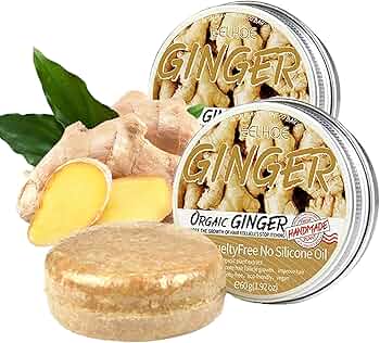 2 Pcs Ginger Hair Regrowth Shampoo Bar,Ginger Shampoo Bar,Anti Hair Loss Ginger Shampoo Soap,Natural Organic Hair Darkening Shampoo Bar, Hair Growth Shampoo Bar Promotes Hair Growth