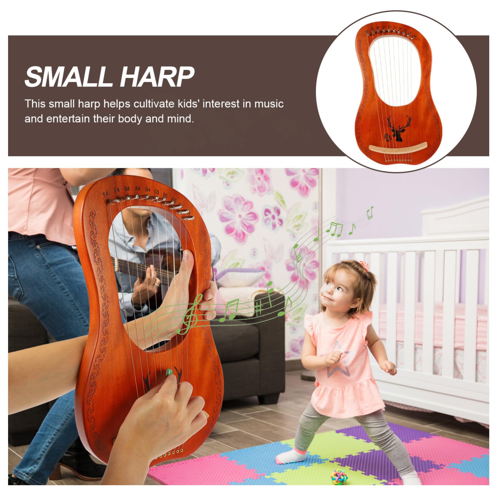 Amazon | ERINGOGO 1 セット 十音竪琴 ヴィンテージ楽器 初心者