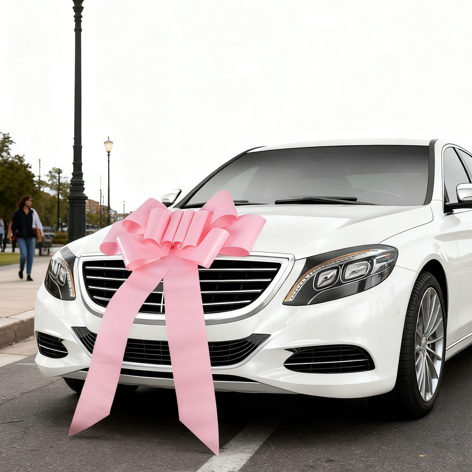 Lazo Gigante para el Coche, Gran Lazo Rosa para Coche, 76,2 cm, Enorme Lazo Grande para Regalos, Gran Lazo de Embalaje de Regalo como decoración para Navidad, la Nueva casa, el Coche,