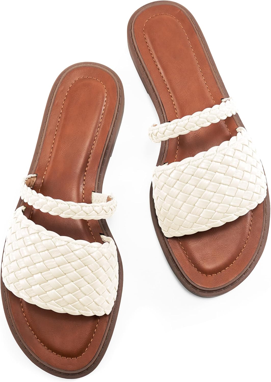 Slides for Women Comfort Sandals Summer Dressy Beach Braided Sandal.