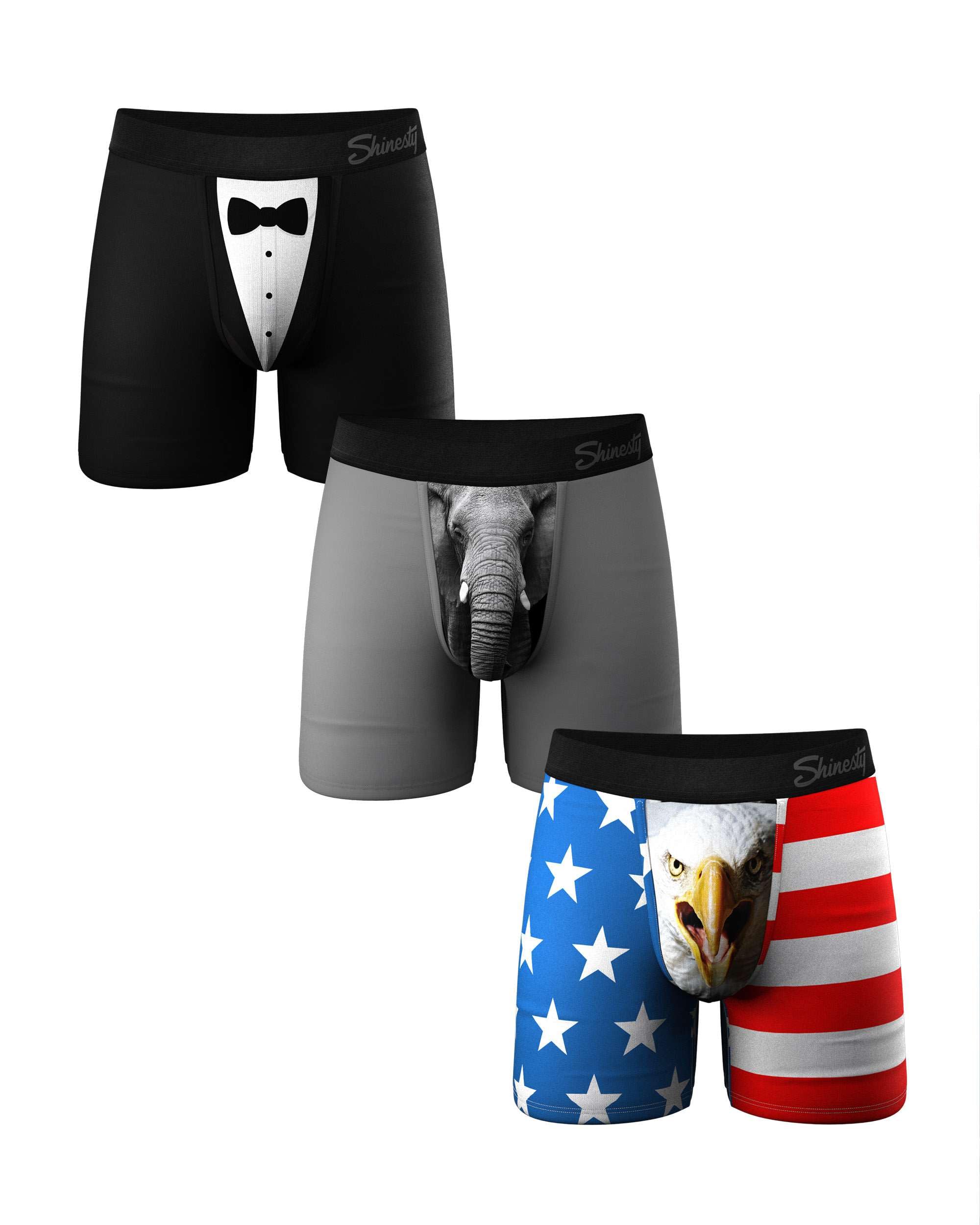 Ball Hammock Mens Boxer Briefs | Bulge Enhancing Underwear Flyless | 3 Pack