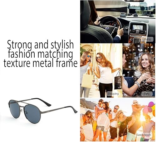 Miniatura 8 de OSSAT Gafas de sol ovaladas con marco de metal Lente espejada clásica neutral