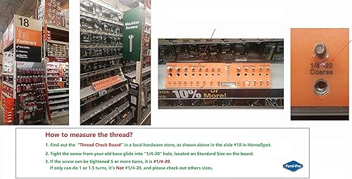 Miniatura 6 de Nivelador de base de mesa (tabla base deslizante) para restaurantes y hogares, ajustable, rosca #14-20, 20 piezas por paquete (20)