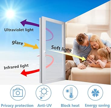 Zindoo One Way Mirror Window Film Privacy Reflective, Black Silver 40x200cm