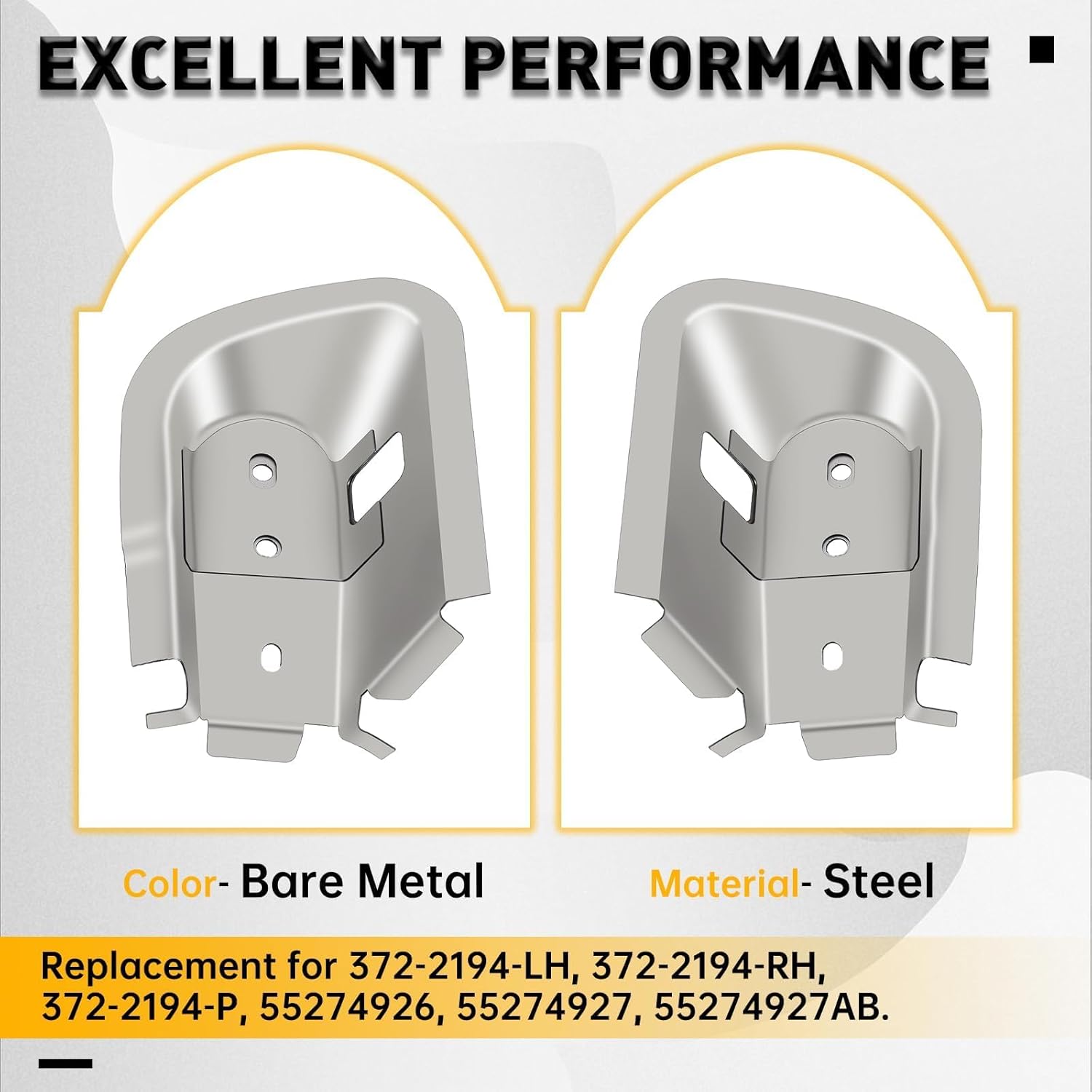 KUAFU Die Stamped Cab Mount Compatible with 1994-2002 Dodge Ram 1500 2500 3500 Die Stamped with Nutplates Left & Right Replacement for 55274926 55274927 55274927AB Steel Bare Metal