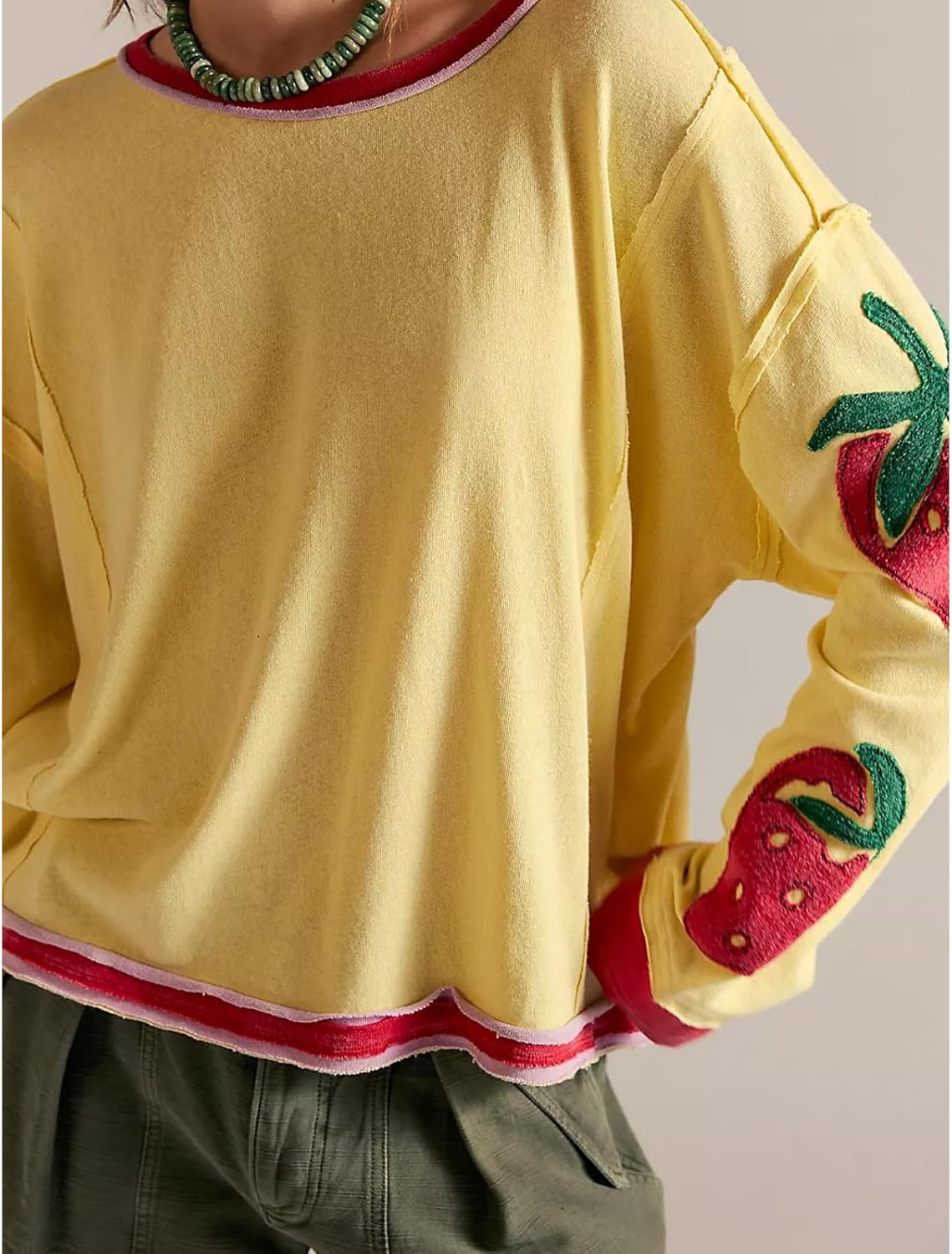 Y2k Women Long Sleeve Cute Graphic Print Oversized Sweatshirt Aesthetic Preppy Teen Girl Pullover Hoodies - Image 3