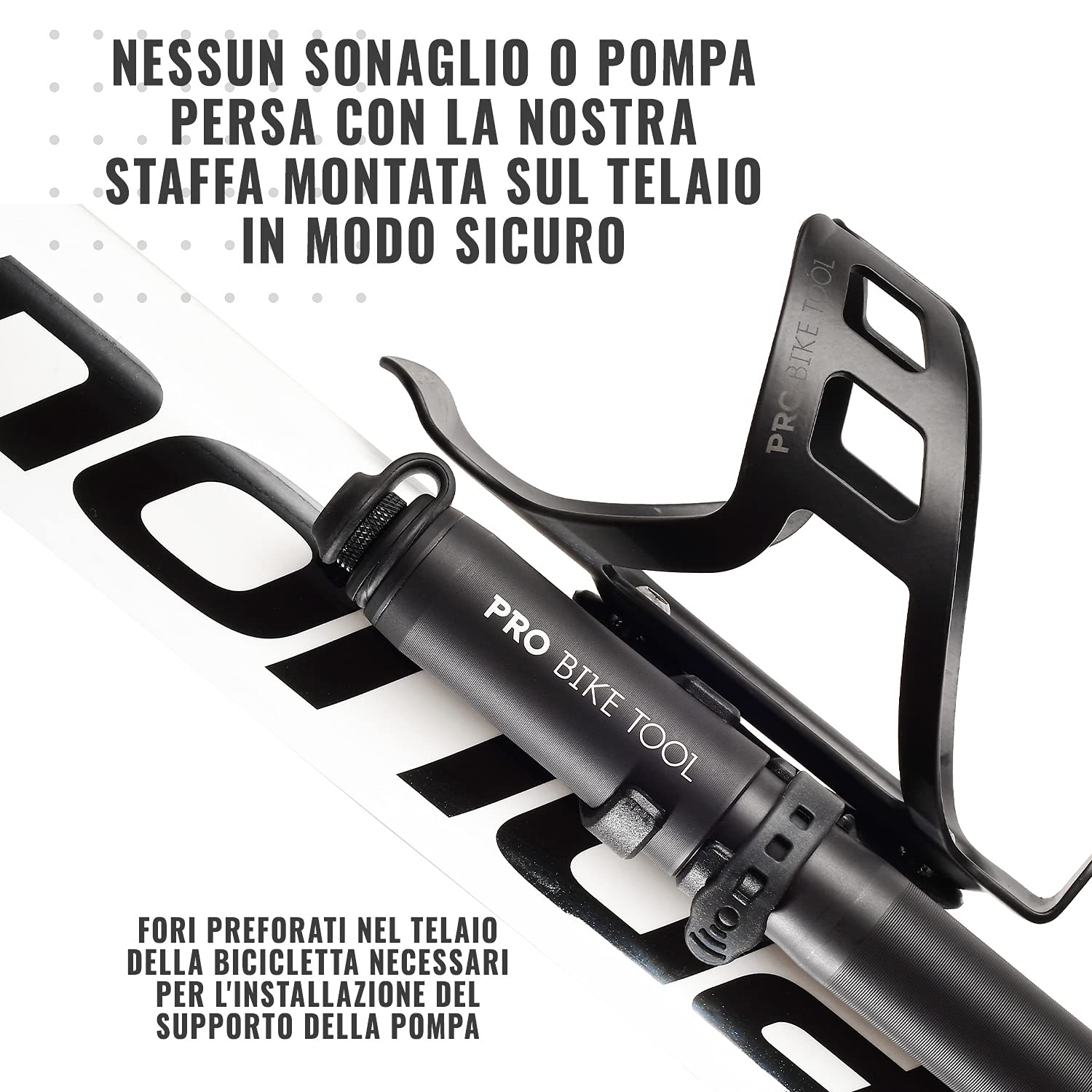 Pro Bike Tool Mini pompa per bicicletta 20 bar Compatibile Presta Schrader