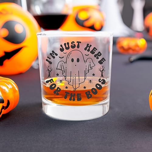 Vaso de whisky de Halloween de 11 onzas, taza de Halloween de moda antigua, decoraciones de Halloween para interiores, linda decoración de
