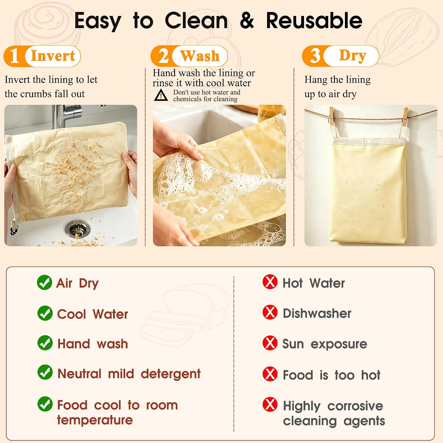 Beeswax Bread Bags for Sourdough, 2 Pack XL Reusable Pure Cotton Organic Beeswax Bread Bag with Bowl Cover, 17 x 13 Inch Bread Bags for Homemade Bread, Keep Fresh, Freezer Safe for Baking, Camping