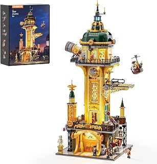 Lumibricks Steampunk Observatory Tower Lighting Building-Bricks Set - Astronomy Tower 2744 Pcs Collection Display Set for Adults and Steampunk Lovers