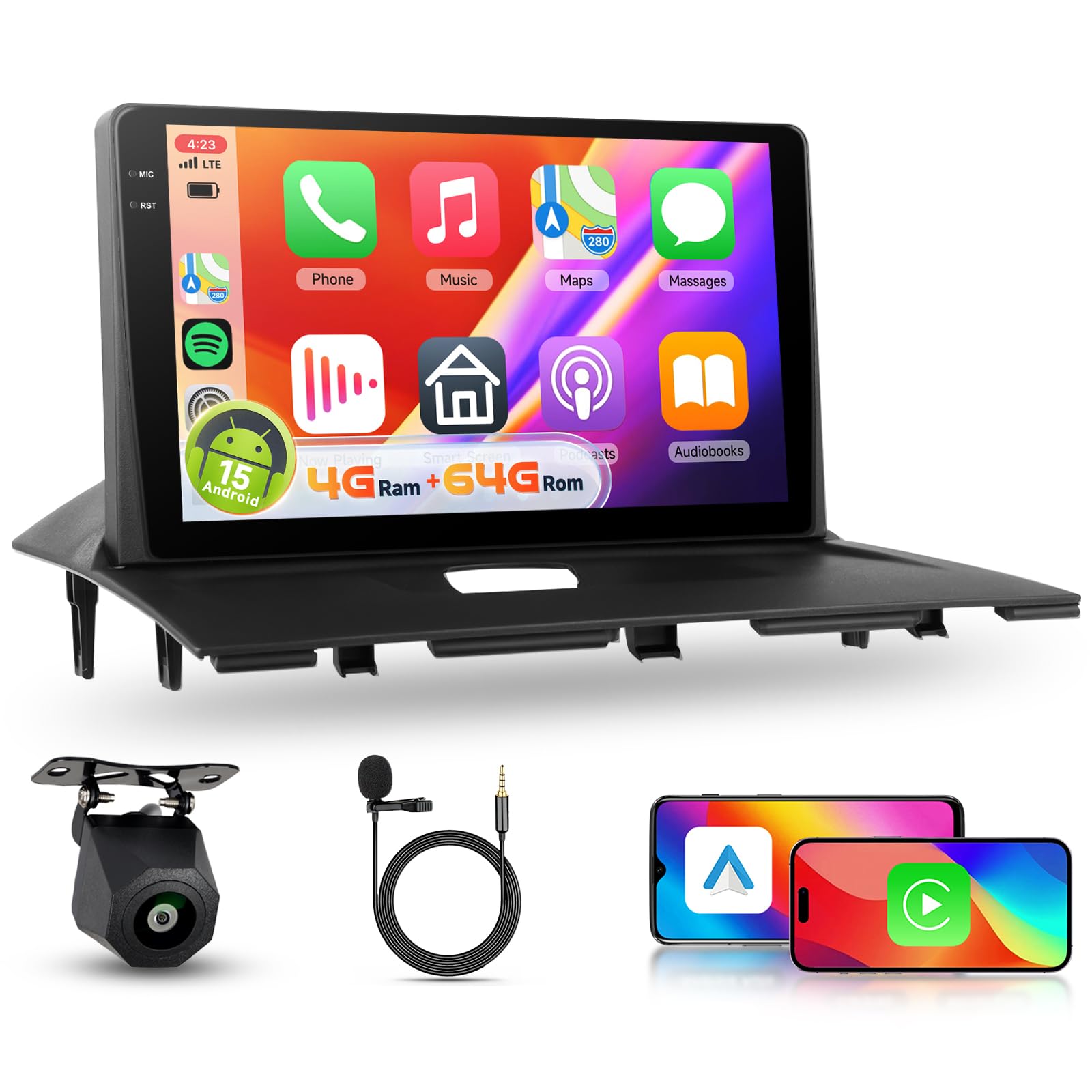 【4+64G】 Hodozzy Carplay Autoradio pour Citroen Jumpy 2/Peugeot Expert/Fiat Scudo/Toyota Proace 2007-2016, 9 Pouces Ecran in-Cell Autoradio avec BT/Android Auto/WiFi/GPS/RDS/FM/USB/DSP+Caméra de Recul