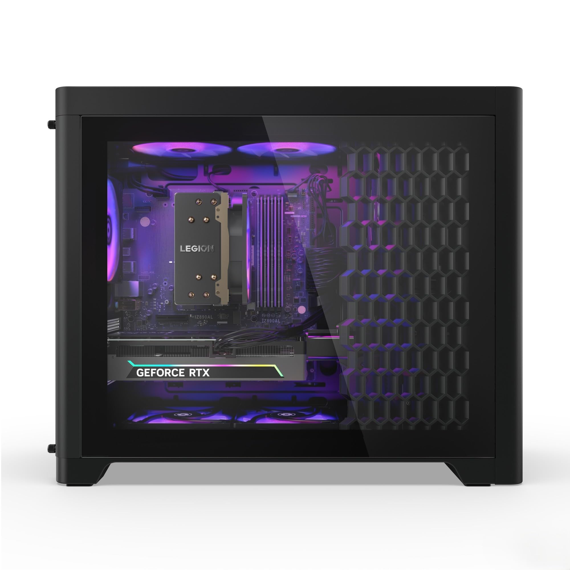 Lenovo Legion Tower 5i Gaming AI Desktop-PC | NVIDIA GeForce RTX 5070 | Intel Core Ultra 7 265KF | 32GB RAM | 2TB SSD | Win11 | Eclipse Black | Transparente Abdeckung | 30L | 3 Monate GamePass