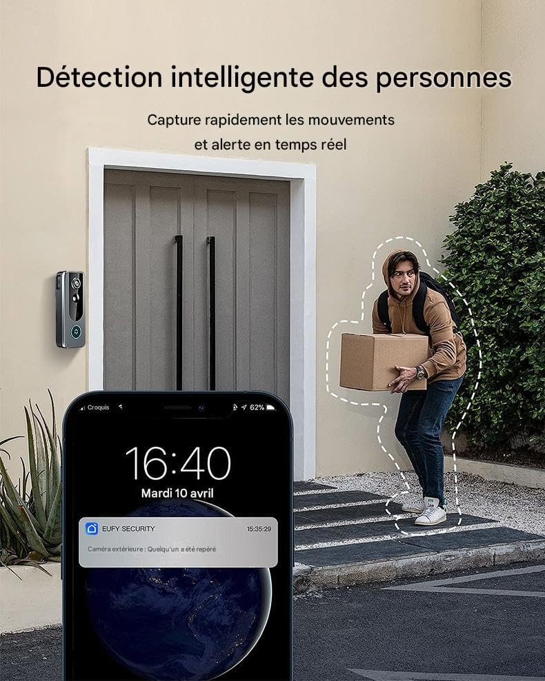 Smart motion detection alert on smartphone from FIREBOX M20 Video Doorbell
