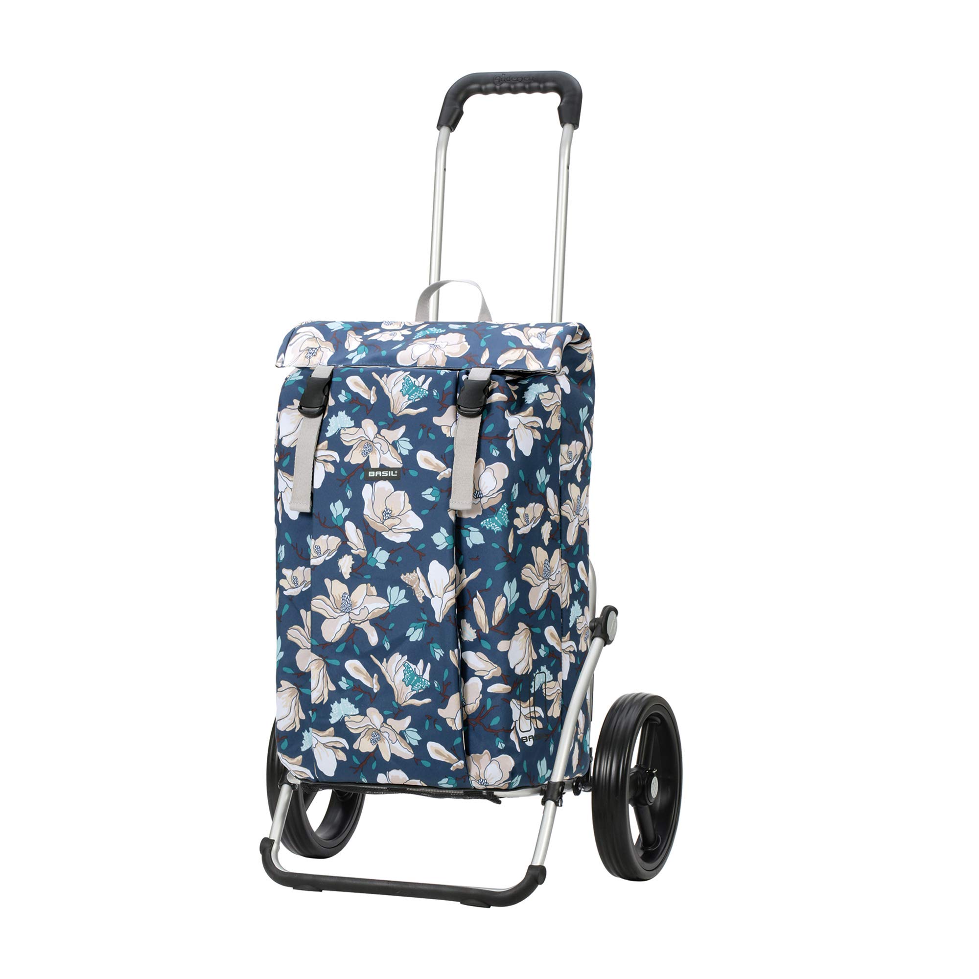 Andersen Shopper Royal mit 3-Speichenrad Ø 25 cm und 37 Liter Tasche Basil Magnolia blau, wasserdicht