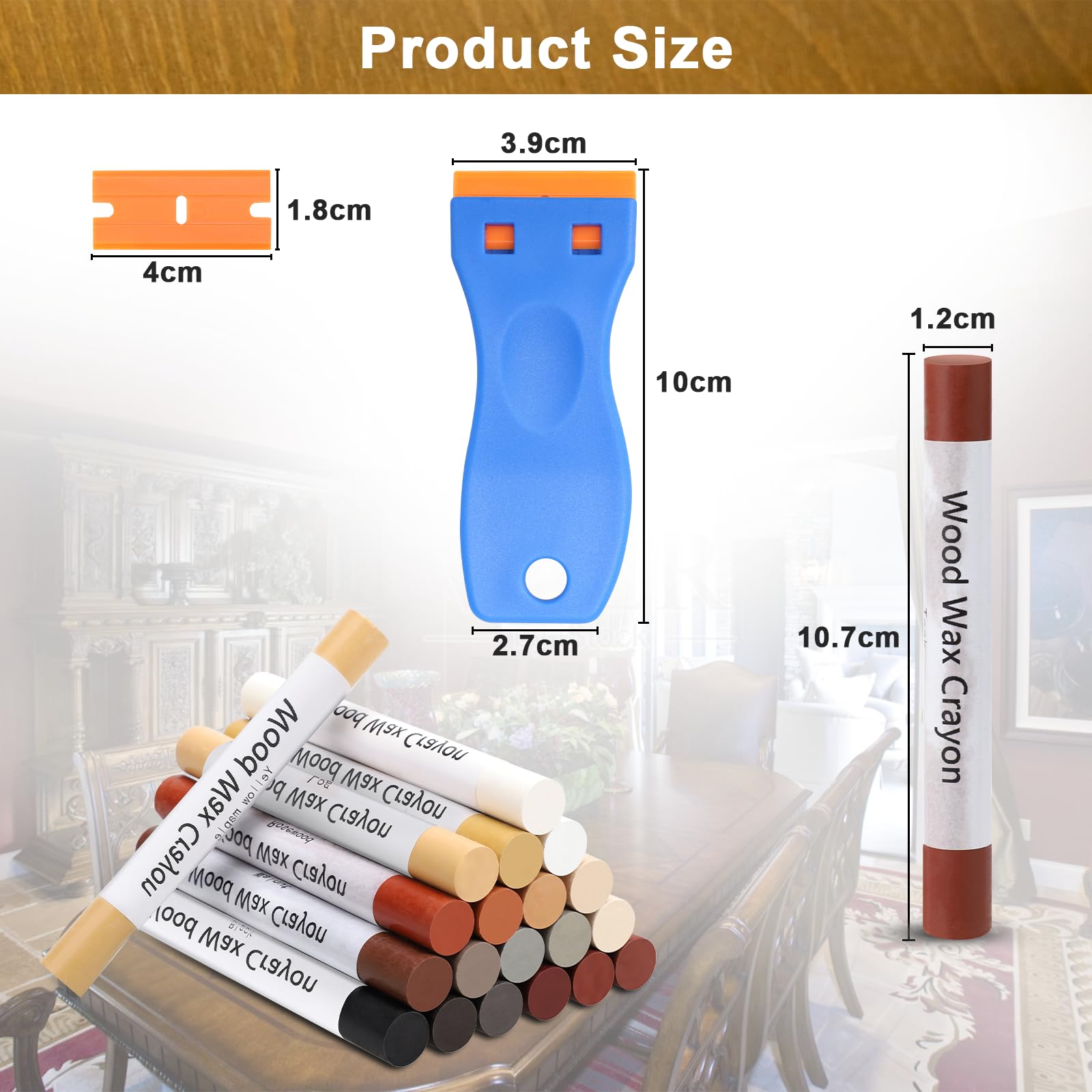 20Pcs Furniture Repair Wax Crayons Kit, Wood Filler Stick - Image 2