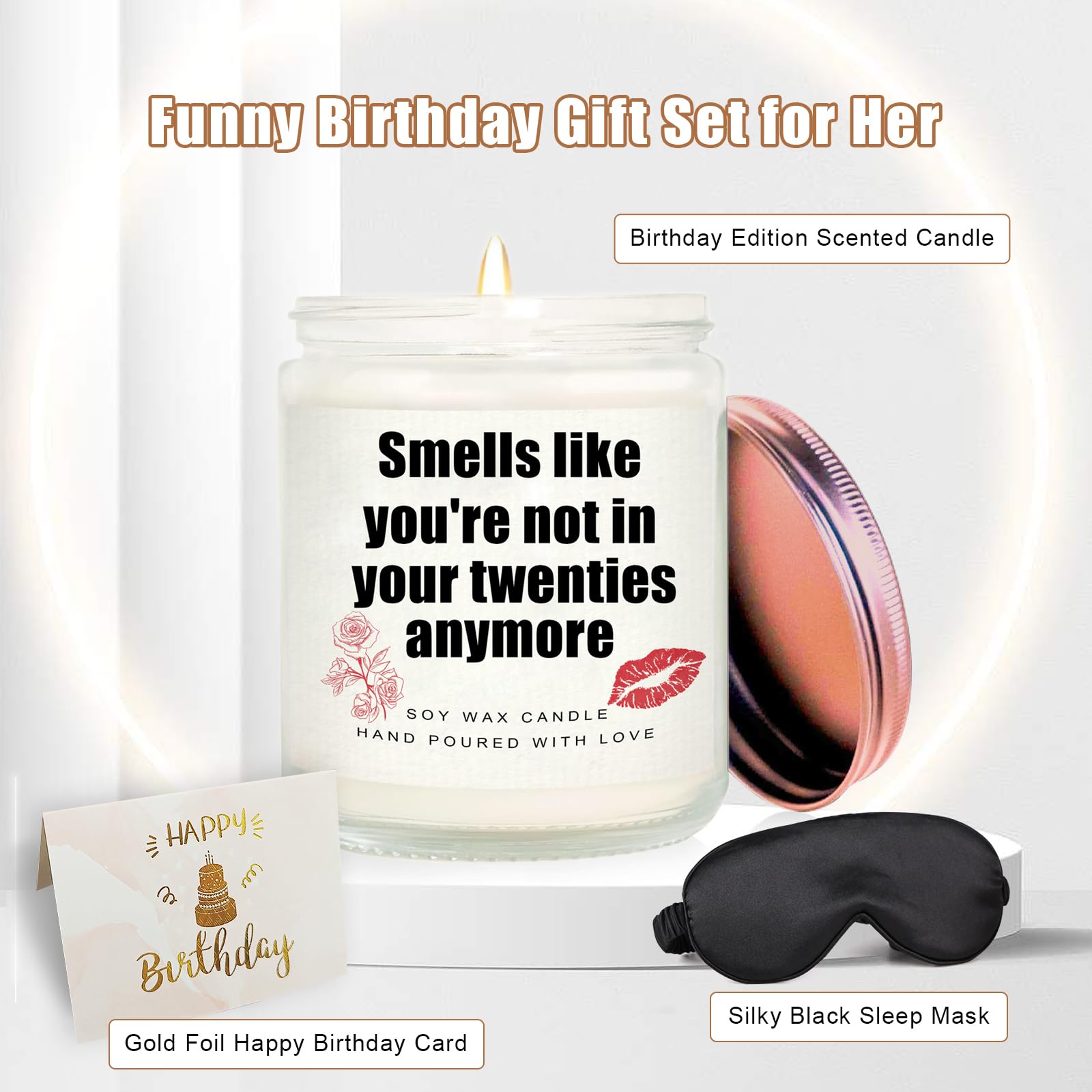 Bougie D'anniversaire « Happy Birthday » – Bougie D'anniversaire Crème Vanille, Cadeau D'anniversaire Unique Pour Femme – 200 Ml – Bougie Parfumée